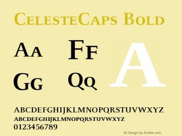 CelesteCaps Bold Version 001.000 Font Sample