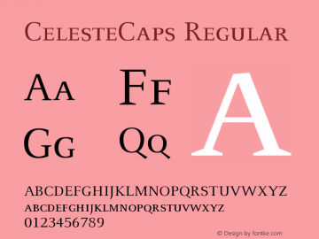 CelesteCaps Regular Version 001.000 Font Sample