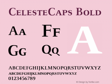 CelesteCaps Bold Version 001.000 Font Sample