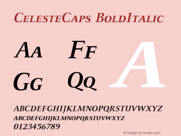CelesteCaps BoldItalic Version 001.000图片样张