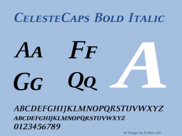 CelesteCaps Bold Italic 001.001 Font Sample
