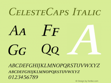 CelesteCaps Italic 001.001 Font Sample