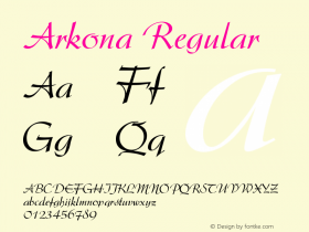 Arkona Regular Version 001.000 Font Sample