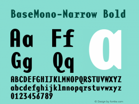 BaseMono-Narrow Bold Version 1.00图片样张