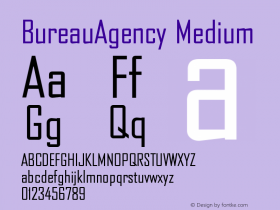 BureauAgency Medium Version 001.001 Font Sample
