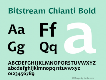 Bitstream Chianti Bold Version 003.001图片样张