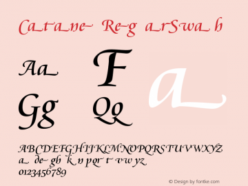 Cataneo RegularSwash Version 003.001 Font Sample