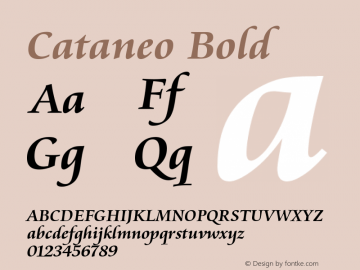 Cataneo Bold Version 003.001 Font Sample