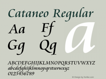 Cataneo Regular Version 003.001 Font Sample