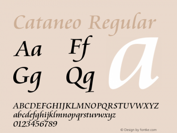 Cataneo Regular Version 003.001 Font Sample