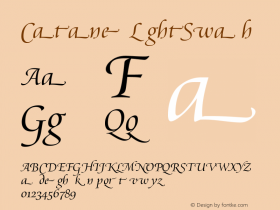 Cataneo LightSwash Version 003.001 Font Sample