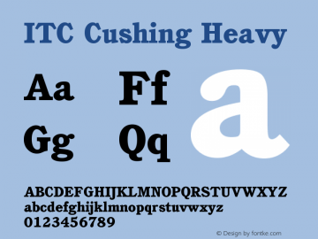 ITC Cushing Heavy Version 003.001 Font Sample