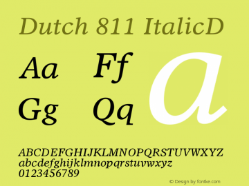 Dutch 811 ItalicD Version 003.001图片样张