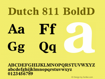 Dutch 811 BoldD Version 003.001图片样张