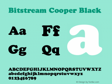 Bitstream Cooper Black Version 003.001图片样张