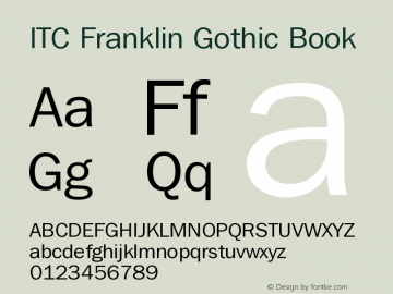 ITC Franklin Gothic Book Version 003.001 Font Sample