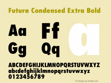 Futura Condensed Extra Bold 001.000图片样张