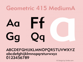 Geometric 415 MediumA Version 003.001 Font Sample