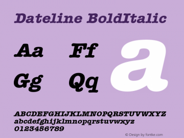 Dateline BoldItalic Rev. 003.000图片样张