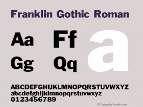 Franklin Gothic Roman Version 003.001 Font Sample