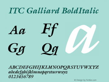 itc galliard bold italic font