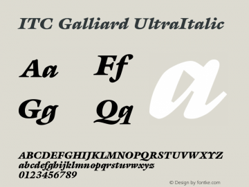 ITC Galliard UltraItalic Version 001.000图片样张