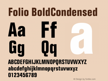 Folio BoldCondensed Version 003.001图片样张