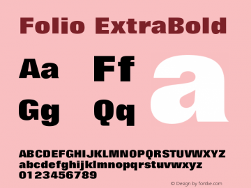 Folio ExtraBold Version 003.001图片样张