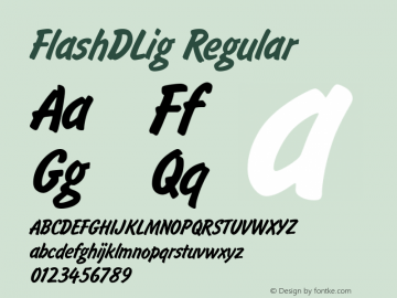 FlashDLig Regular Version 001.005 Font Sample