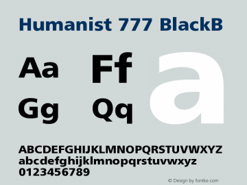Humanist 777 BlackB Version 003.001 Font Sample