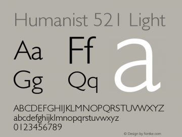 Humanist 521 Light Version 003.001图片样张