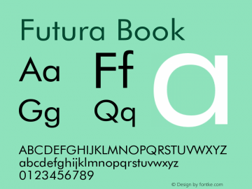 Futura Book Version 003.001 Font Sample
