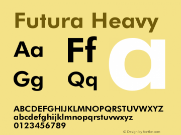 Futura Heavy Version 003.001 Font Sample
