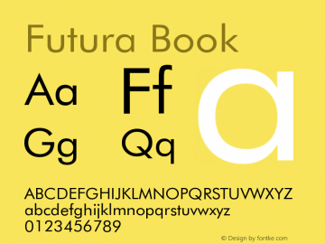 Futura Book Version 003.001 Font Sample