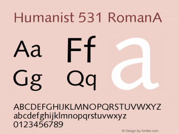 Humanist 531 RomanA Version 003.001图片样张