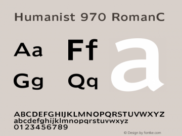 Humanist 970 RomanC Version 003.001 Font Sample