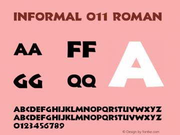 Informal 011 Roman Version 003.001 Font Sample