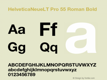 HelveticaNeueLT Pro 55 Roman Bold Version 1.000;PS 001.000;Core 1.0.38 Font Sample