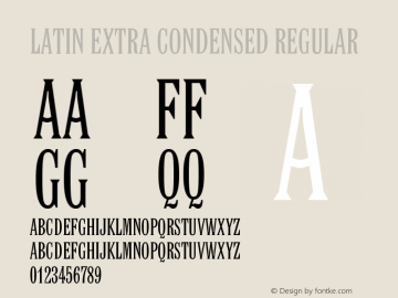 Latin Extra Condensed Regular Version 003.001图片样张