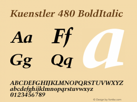 Kuenstler 480 BoldItalic Version 003.001图片样张