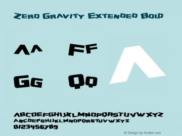 Zero Gravity Extended Bold Macromedia Fontographer 4.1 2/10/99图片样张