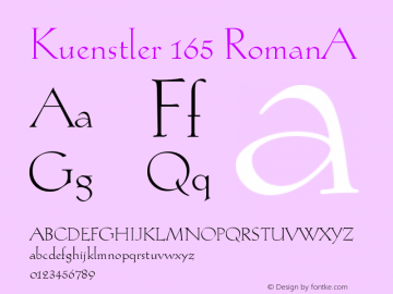 Kuenstler 165 RomanA Version 003.001图片样张