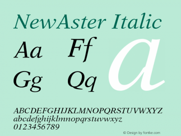 NewAster Italic Version 001.000图片样张