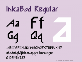 InkaBod Regular Converted from C:\TTFONTS\INKABOD.TF1 by ALLTYPE图片样张