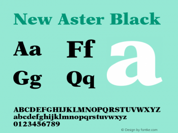 New Aster Black Version 001.001 Font Sample