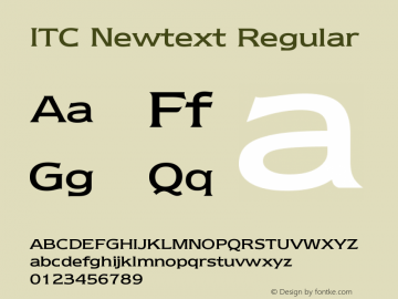 ITC Newtext Regular Version 003.001图片样张