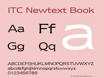 ITC Newtext Book Version 2.0-1.0图片样张