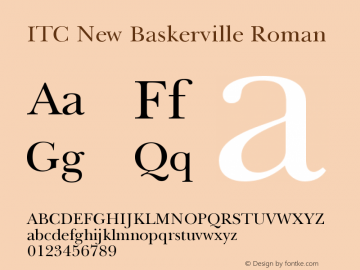 ITC New Baskerville Roman Version 003.001图片样张