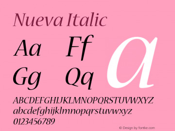 Nueva Italic Version 001.000 Font Sample