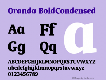 Oranda BoldCondensed Version 003.001图片样张